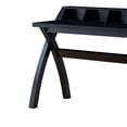 thumbnail image 4 of Multifunctional Wooden Desk with Electric Outlet and Trestle Base, Black - Saltoro Sherpi, 4 of 4