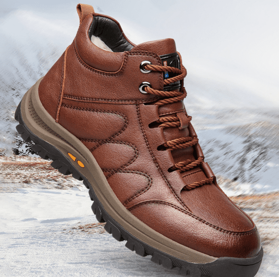 Mens Winter Snow Boots with Warm Fur Lined Ankle Booties Comfortable Non Slip Outdoor Boot Waterproof Hiking Walking Shoes