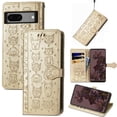 thumbnail image 1 of Funda Cartera FOXDOCK para Google Pixel 7 , Flip PU con Relieve de Gatos y Perros, Tarjetero y Soporte, 1 of 6