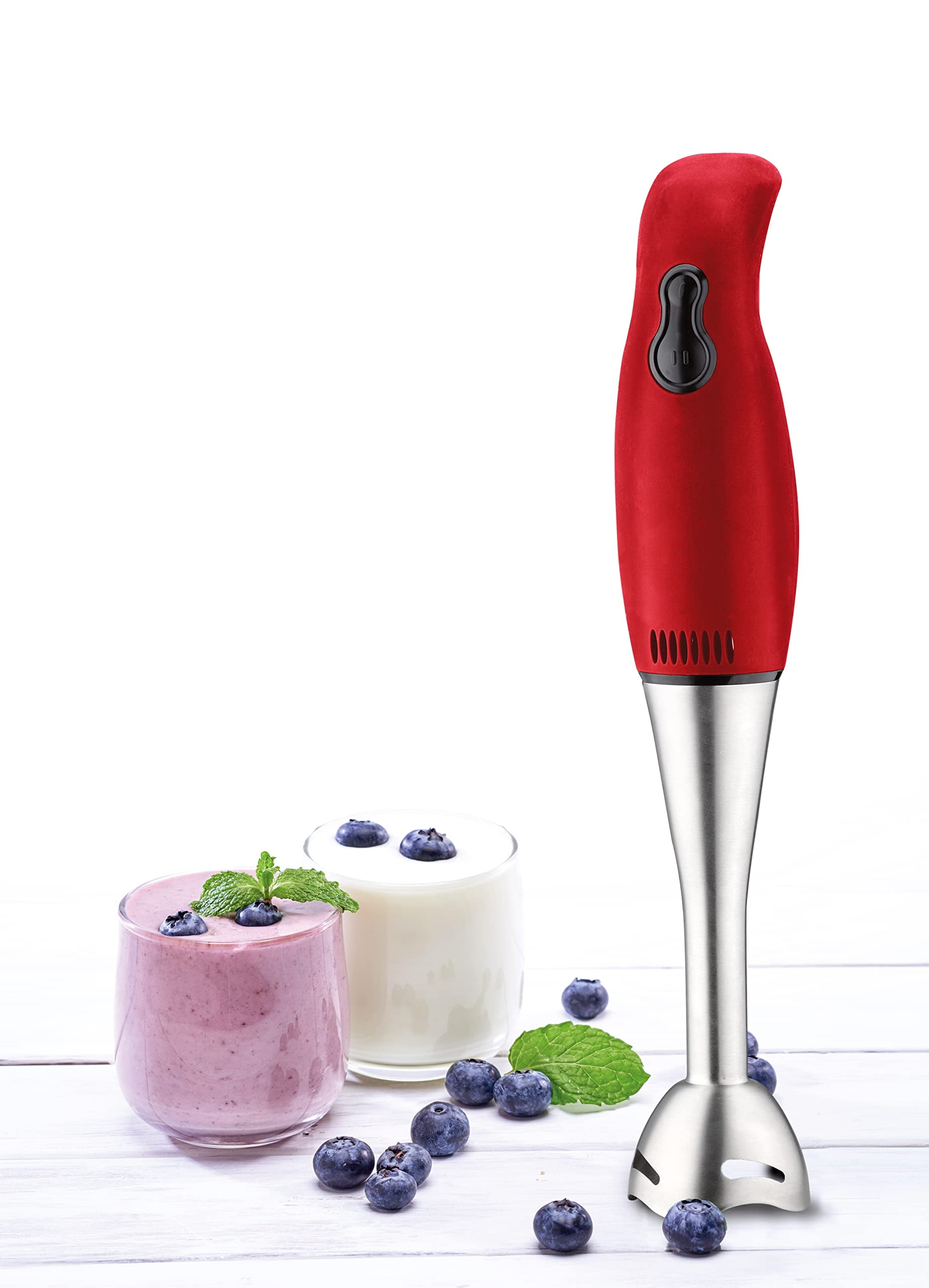 Courant 2-Speed Hand Blender with Stainless Steel Leg - Red
