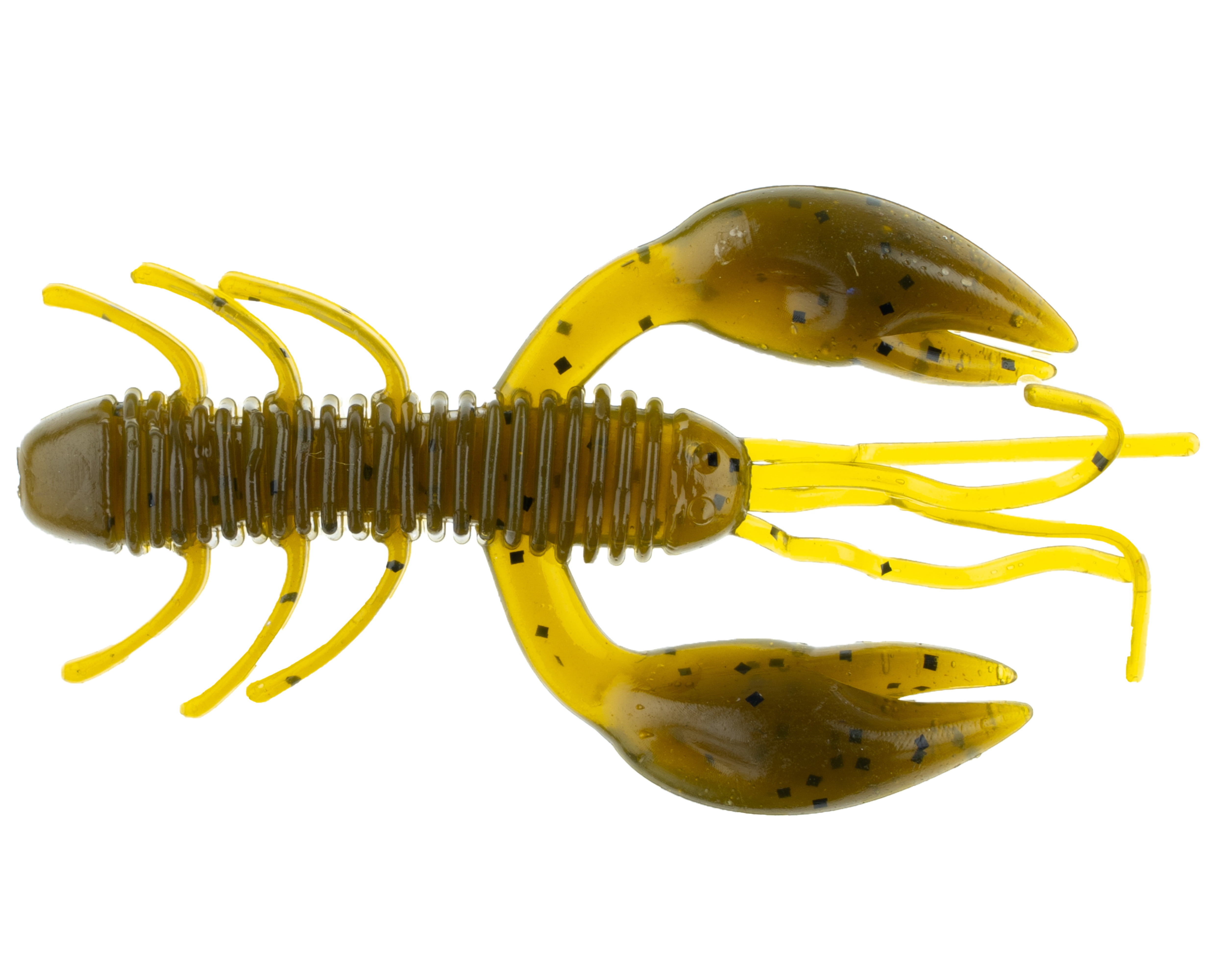 (3 pack) Ozark Trail Creature Craw 2", Green Pumpkin, 6 pieces Fishing Soft Baits