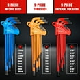 thumbnail image 4 of TOPEX 38Pcs Allen Key Set Hex Key Allen Wrench Folding Hex Key Ball End Metric/SAE/Star, 4 of 12