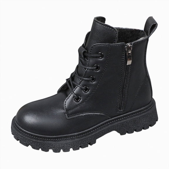 Girls Boots for Fall and Winter Cozy Casual Side Zipper Girls Boots