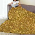 thumbnail image 6 of Fuzoiu Gold Glitter Print Ultra-Soft Micro Fleece Blanket,All Seasons Flannel Throw, Lightweight Blanket for Bed, Sofa, Couch, Movie Night, Camping, and Travel-40"x30", 6 of 7