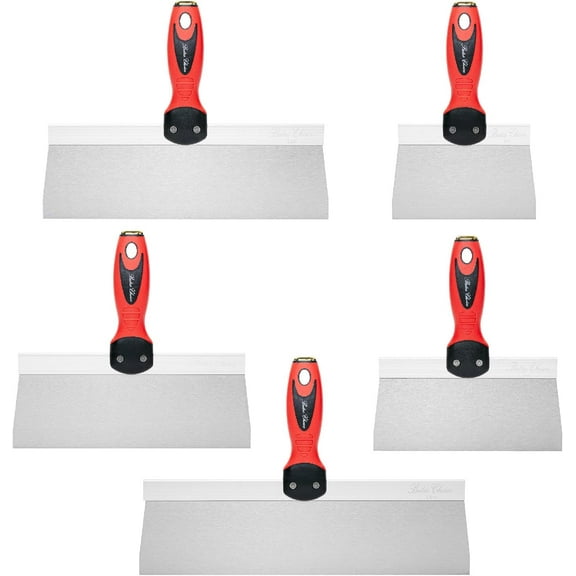 Bates- Putty Knife Set, 5 Pack, Stainless Steel, 14", 12", 10", 8", 6"