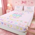 thumbnail image 4 of meiyoeat Gradient Personalized Monogram Bed Sheets,Balloon Rainbow Alphabet Initial Art Full Size Sheets For Girl,4-Piece,1 Flat Sheet,1 Fitted Sheet and 2 Pillowcases, 4 of 6