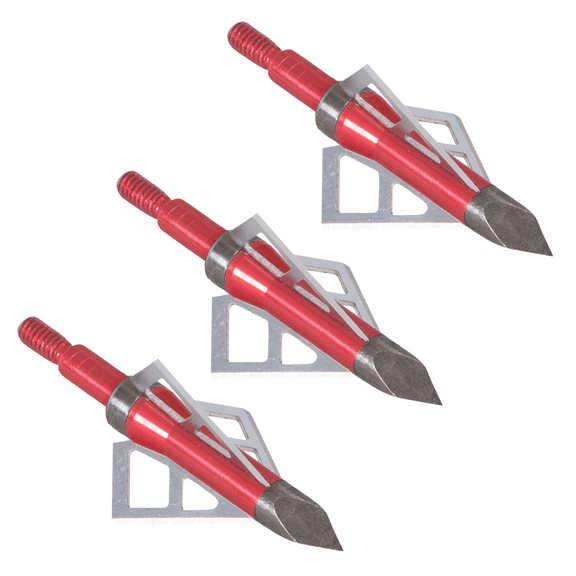 Velox Photon 3-Blade Archery Broadhead, 100-Grain, 3-Pack, Red/Black