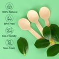 thumbnail image 3 of LotFancy 100 Mini Disposable Wooden Spoons, 4 in Compostable Small Tasting Sampling Spoons, 3 of 8