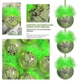 thumbnail image 3 of 12-Pack Grinch Baubles Christmas Tree Hanging Baubles Balls Ornaments - Green Elf with Fuzzy Hair Decorations, 3 of 5