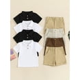 thumbnail image 4 of Musuos Little Boys Summer 2PCS Shorts Sets 1-5 Years Short Sleeve Button Up Shirt Tops and Solid Color Shorts Sets Kids Casual Clothing, 4 of 10