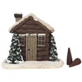 thumbnail image 1 of Log Cabin Incense Burner Christmas Resin Snowy House Miniature Ornaments Rustic Chimney Fragrance Burner Gift, 1 of 5
