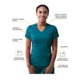 thumbnail image 3 of Adar Pro Scrubs For Women - Modern V-Neck Scrub Top - P7002 - Caribbean Blue - 2X, 3 of 7