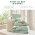 thumbnail image 3 of Queen Comforter Set Sage Green, 7 Pieces Soft Comforter with Sheets, Pillowcases & Shams, All Season Boho, Contrasting Design, 80GSM, 3 of 7