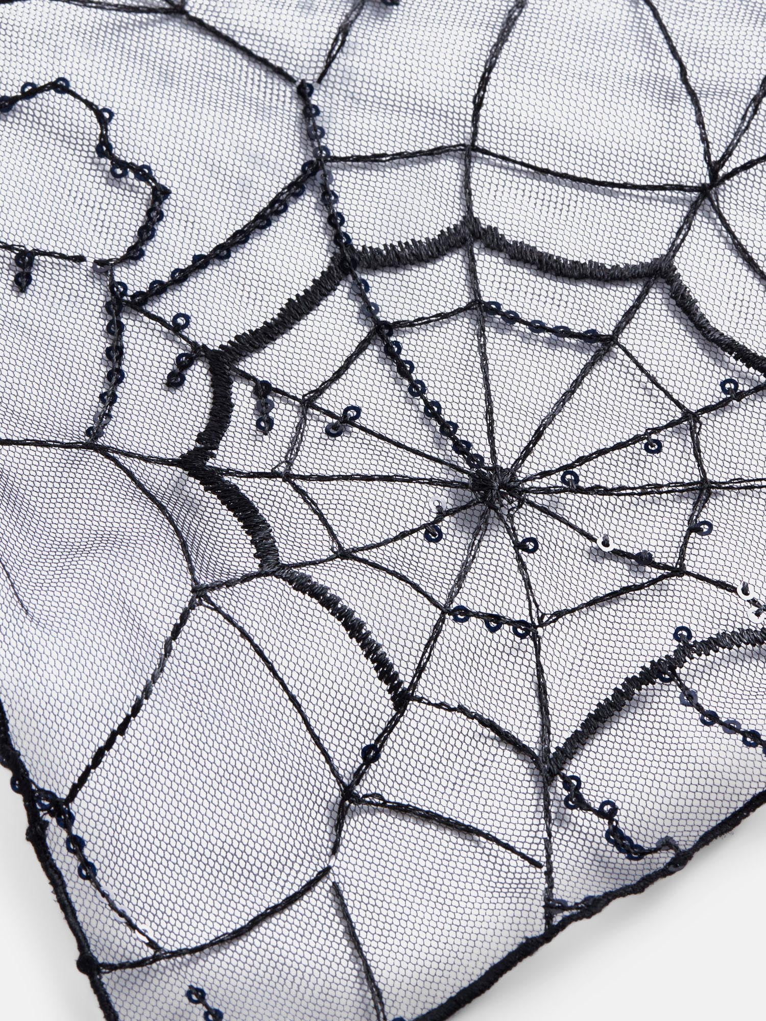 Way To Celebrate Halloween Women's Spiderweb Lace Hair Bandana, Black
