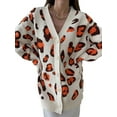 thumbnail image 2 of hirigin Women’s Button Down Cardigan, Long Sleeve V Neck Leopard Print Oversized Sweater, 2 of 3