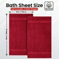 thumbnail image 3 of Infinitee Xclusives Premium Red Bath Sheets Towels for Adults - Pack of 2 - Large Bath Towels 35x70, 3 of 8