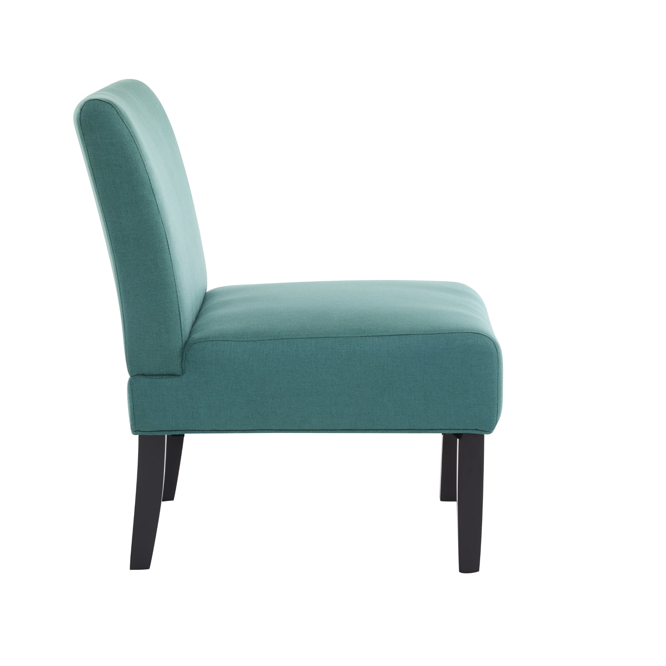 Noble House Kacey Dark Teal Fabric Slipper Chair, Blue