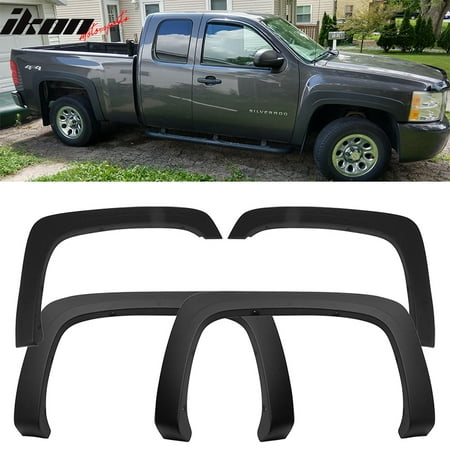 Fits 07-13 Chevy Silverado OE Factory Style Fender Flares Long Bed Black
