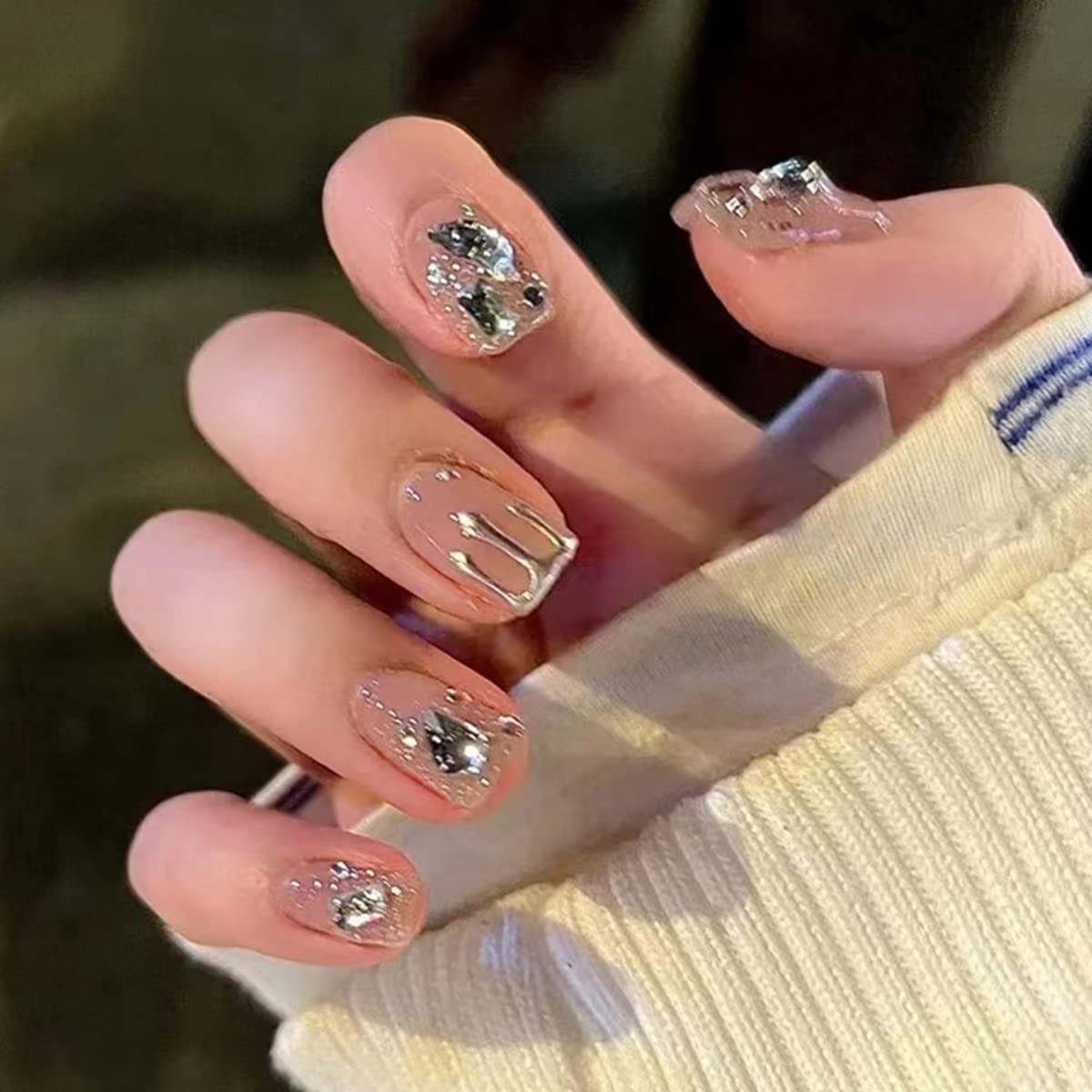 3D Rhinestone Fake Nails with Design, Acrylic Nails Shiny Diamond Square Glitter Nude Pink Artificial Glossy False Nails Full Cover Wraps Nails Tips for Women and Girls 24Pcs - Walmart.com 3D Rhinestone Fake Nails With Design, Acrylic Nails Shiny Diamond Square Glitter Nude Pink Artificial Glossy False Nails Full Cover Wraps Nails Tips For Women And Girls 24Pcs - Walmart.Com
