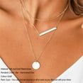 thumbnail image 2 of Turandoss Delicate Layering Choker Bar Y-Necklaces Set for Women 14K Gold Plated Hammered Disc Pendant Adjustable Choker Trendy Personalized Jewelry Birthday Gifts for Her Girls, 2 of 7