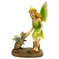 thumbnail image 2 of Fairy Girl Petting Mouse Ornament Mini Yard Accessory Garden Supply Miniature Figurine Outdoor Decor, 2 of 5