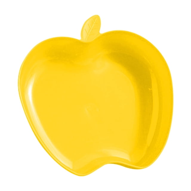 Wdhugt Apple Shape Plastic Plates Dishwasher Microwave Safe Unbreakable Dinnerware Set For Kitchen Camping And Kids Use 3.35X3.15 Inches Reusable Lightweight Plates Yellow 1 Piece Yellow