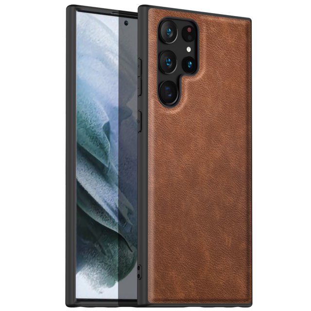 Подходит для Samsung S22 Ultra Shockproof All-Inclusive Защитный чехол Противоскользящий простой кожаный чехол Shell
