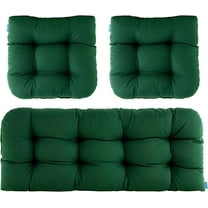 Outdoor Chair Cushions,3 Piece Loveseat Outdoor Cushions Set,Tufted/Wicker Patio Cushion for Patio Furniture All Weather,44"x19"x5",Invisible Green