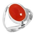 thumbnail image 1 of 925 Silver Ring For Women - Men Orange Real Carnelian Stone Silver Ring Size 10.5 August Birthstone Fashion Silver Ring Size 10.5 Gift For Wife On Valentine's Day 925 Silver Jewelry With Gemstone, 1 of 6