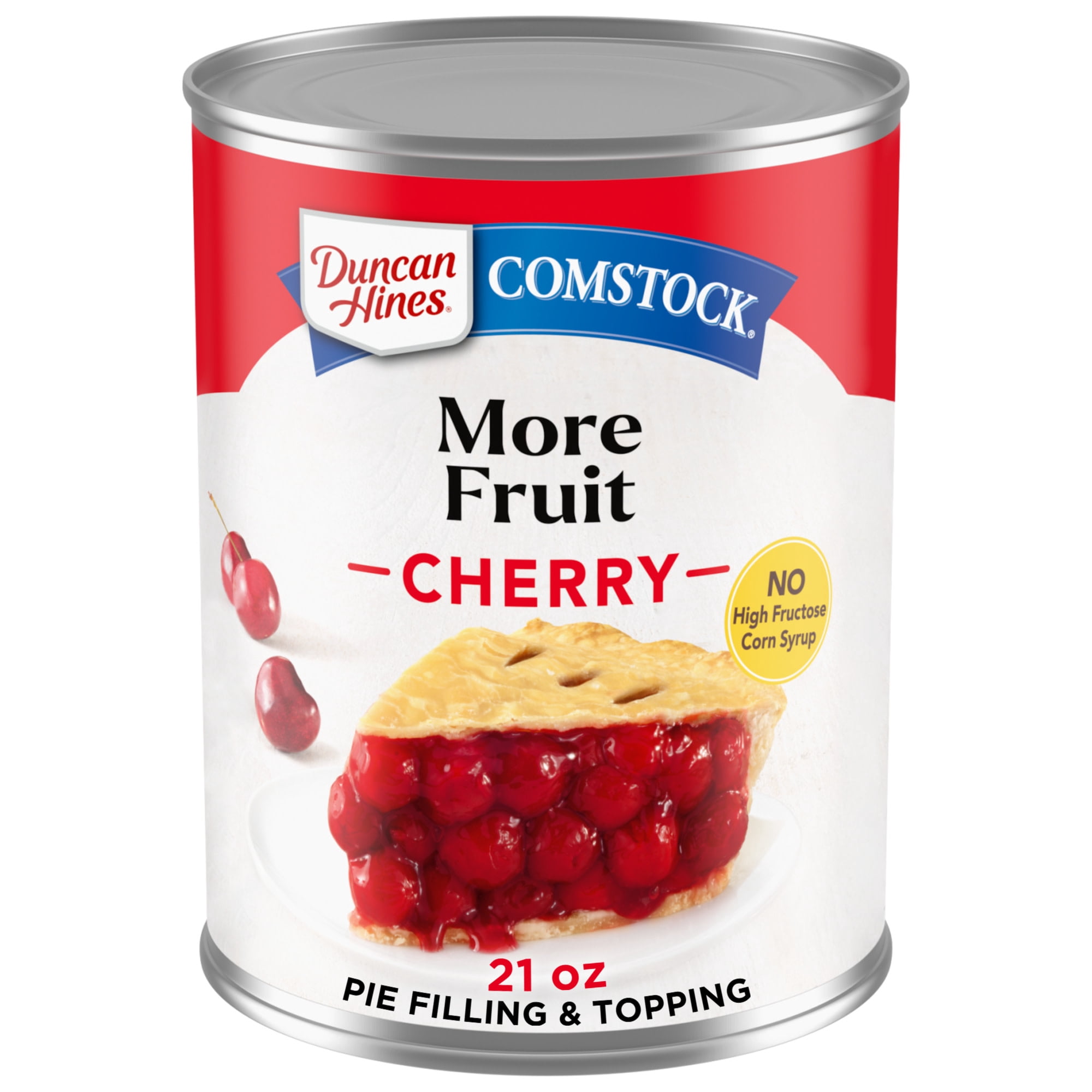 (8 pack) Duncan Hines Comstock More Fruit, Cherry Pie Filling and Topping, Ready to Use, 21 oz.