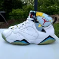 thumbnail image 3 of Ni - ke Ni - ke Air Jordan 7 Retro N7 White Ice Cube Blue Mens 12 744804-144 Sneakers, 3 of 5