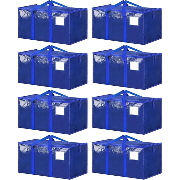 ZYHYPWW 8 Pack Clothes Storage Bags with Lids, Large Capacity Foldable Moving Totes, Closet Dorm Organizer