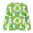 thumbnail image 6 of Craaazy Women's Comfy Clover Graphic St Patrick's Day Long Sleeve Tops, 6 of 7