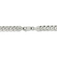 thumbnail image 2 of 925 Sterling Silver Solid Polished Flat Close Link Curb Chain Bracelet 8 Inch 6.3mm Lobster Claw -  Jewelry Gift for Mom, 2 of 3