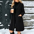 thumbnail image 7 of Vixolx Womens Mid Length Coat Notched Lapel Single Breasted Overcoat with Patch Pockets Fall Winter Business Casual Outerwear, 7 of 7