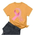 thumbnail image 2 of DPTALR George Women's Breast Cancer Awareness T-Shirts,Pink Ribbon,Hope Graphic Tees with multiple styles available,#Yellow,Size XXXL, 2 of 3