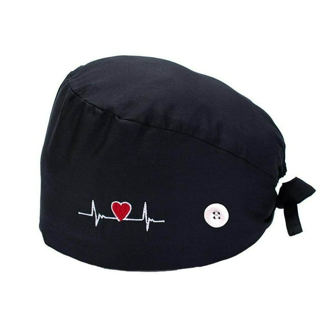 MesaSe Cotton Operating Hats Nurses Gourd-shaped Dull Polish Assorted Colors Buttons Christmas Day Bouffant Caps