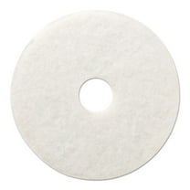 Polishing Floor Pads, 12" Diameter, White, 5/Carton