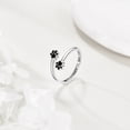 thumbnail image 3 of 925 Sterling Silver Paw Print Hug Ring Cute Animal Jewelry Adjustable Rings for Women (Paw Print Ring), 3 of 6