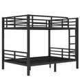 thumbnail image 4 of Black Bunk Bed Full Over Full, Heavy Duty Metal Bunk Beds Convertible into 2 Individual Beds, Full Size Bunk Beds with 2 Ladder and Full-Length Guardrail, Bunk Beds for Teens and Adults, 4 of 9