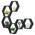 thumbnail image 2 of Oumilen Black Hexagon Floating Shelves, Set of 6, 2 of 7