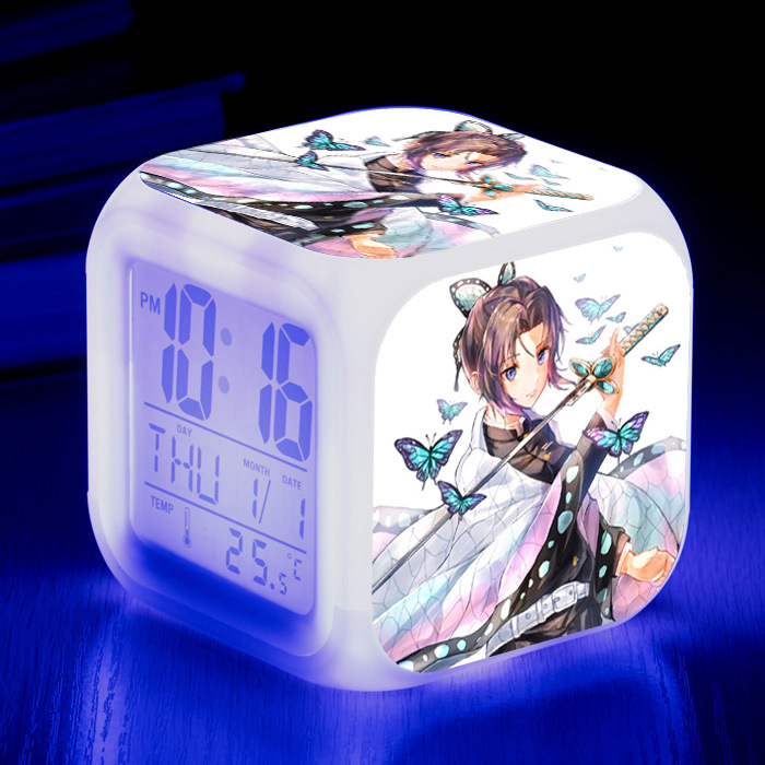 TIMPCV Wekity Anime Alarm Clock One Piece LED Square Clock Digital
