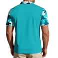 thumbnail image 4 of Havenx Men's Golf Polo Shirts Short Sleeve Button Down Shirts Camo Printed Raglan Collared T Shirt Athletic Casual Golf Classic Fit Wear,Light Blue S, 4 of 5