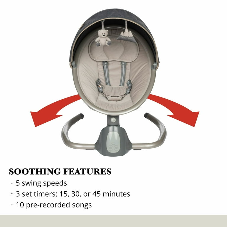Monbebe 5-Mode Baby Swing with Bluetooth, Castle Point - Walmart.com