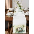 thumbnail image 4 of Easter Table Runner 60 Inches, Spring Watercolor Colorful Eggs Plants Leaves Bed Runner Dresser Scarves Tabletop for Indoor Outdoor Parties/Ceremony/Banquet, 13" x 60", 4 of 8