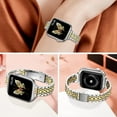 thumbnail image 3 of ASLL Slim Metal Band Compatible with Apple Watch Band 49mm 46mm 45mm 44mm 42mm（Series 3/2/1）Dressy Stainless Steel Chain Strap for Women iWatch Bands Series 10 9 8 7 6 5 4 SE Ultra 2 1,Silver Gold, 3 of 8