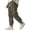Army Green, variant on Zimjoy Cotton Linen Pants for Men Elastic Waist and Ankle Drawstring Baggy Style Lightweight Breathable Beach Pants Light Blue L