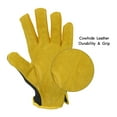 thumbnail image 3 of HANDLANDY 2 Pairs Men Leather Gardening Gloves, Utility Work Gloves for Mechanics, Construction, Driver, Large, 3 of 10