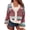Beige, variant on Long Sleeved Fall V-neck Colorful Striped Print Casual Knit Cardigan Coat