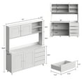 thumbnail image 2 of MONSLIPA Kitchen Pantry Storage Cabinet, Kitchen Hutch Sideboard Buffet Cabinet Wood Cupboard with Glass Door and 4 Storage Drawers, White, 2 of 7